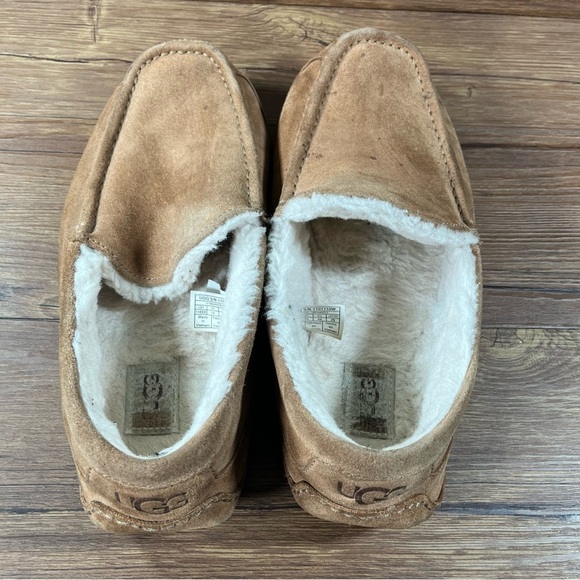 UGG Ascot Brown Suede Slippers Loafers Slip-Ons Men’s Size 11 EEE Shoes - Picture 6 of 10